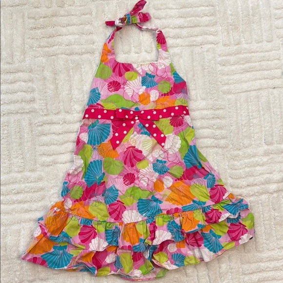 Bonnie Jean Seashell Print Halter Dress - Picture 1 of 4
